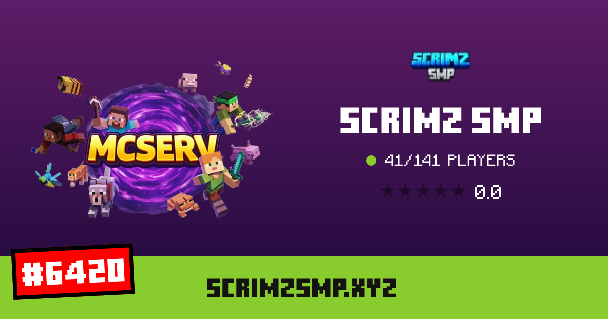 Scrimz SMP - IP, players and Minecraft server info
