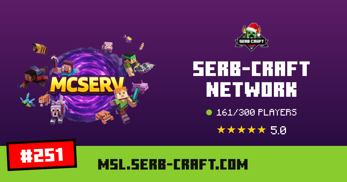 SERB-CRAFT Network - IP, players and Minecraft server info