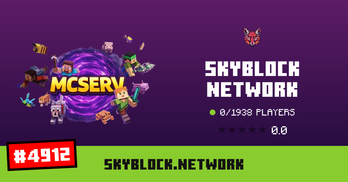 SkyBlock Network - IP, oyuncular ve Minecraft sunucu bilgileri