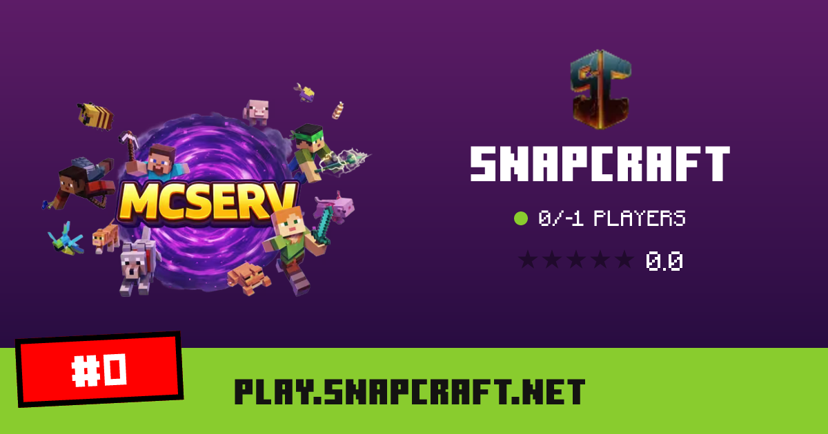 Snapcraft - IP, players and Minecraft server info