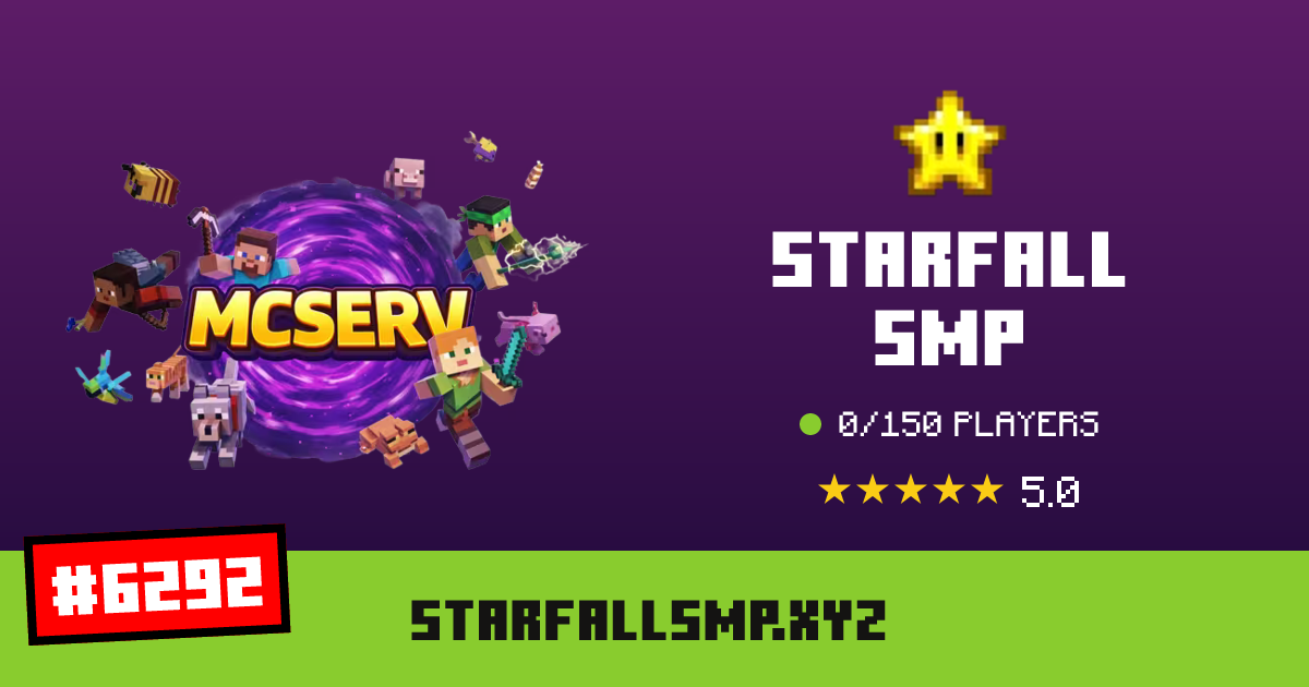 Starfall SMP - IP, jugadores e información del servidor Minecraft