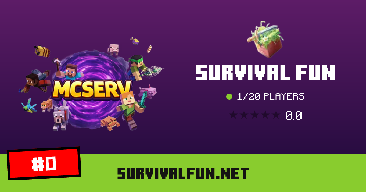 Survival Fun - IP, players and Minecraft server info