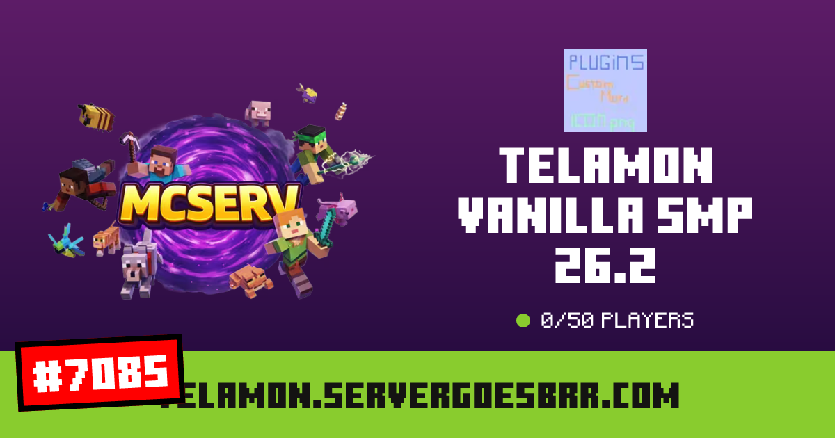 Telamon Vanilla SMP 26.2 - IP, joueurs et infos du serveur Minecraft