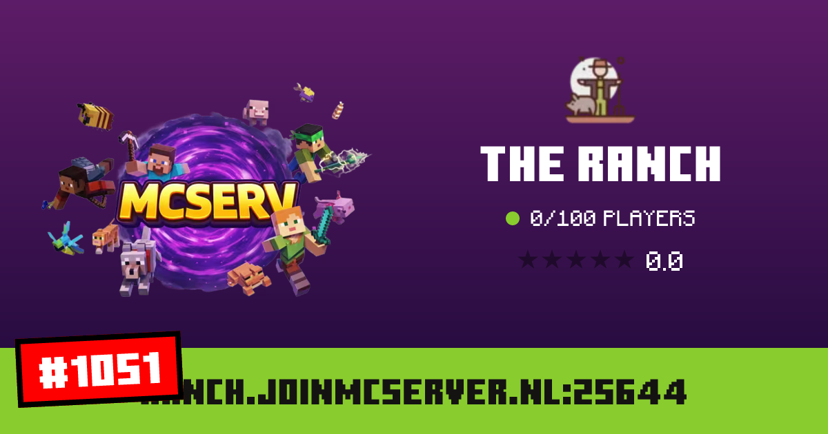 The Ranch - IP, players and Minecraft server info