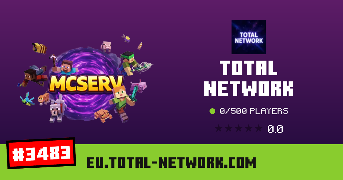 Total Network - IP, players and Minecraft server info