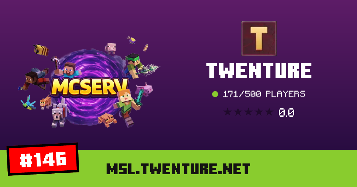 Twenture - IP, players and Minecraft server info