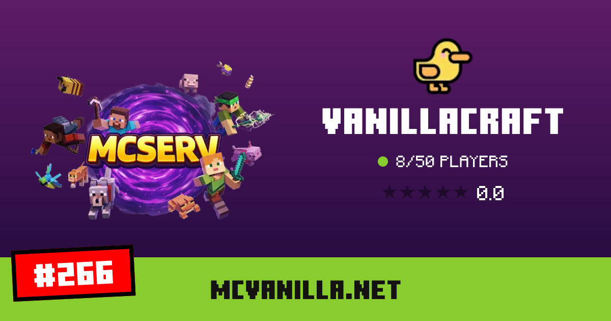 VanillaCraft - IP, players and Minecraft server info