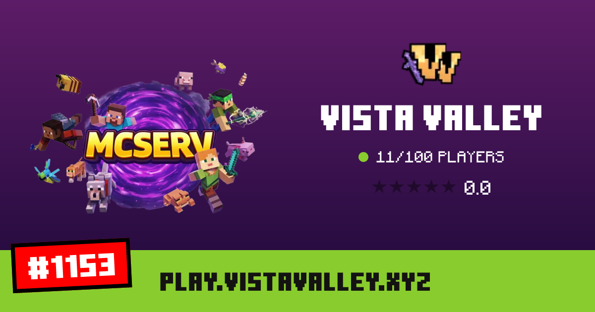 Vista Valley - IP, players and Minecraft server info
