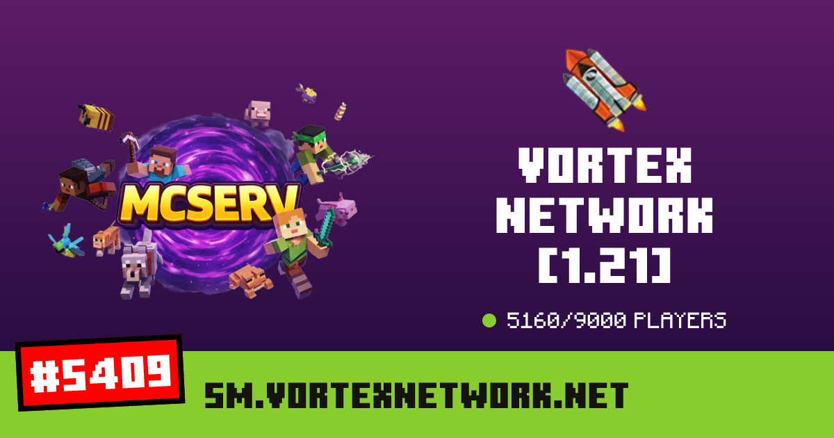 Vortex Network [1.21] - IP, players and Minecraft server info