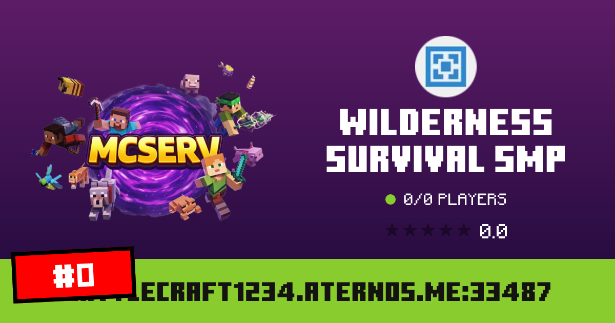 Wilderness Survival SMP - IP, players and Minecraft server info