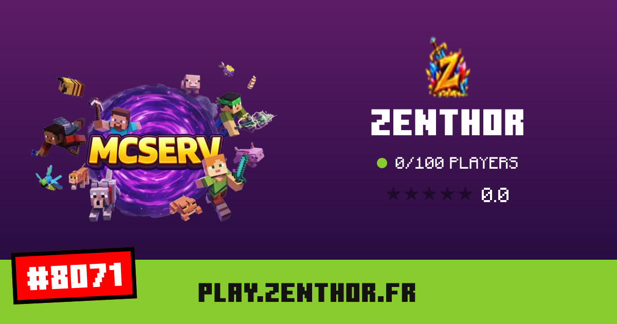 Zenthor - IP, players and Minecraft server info