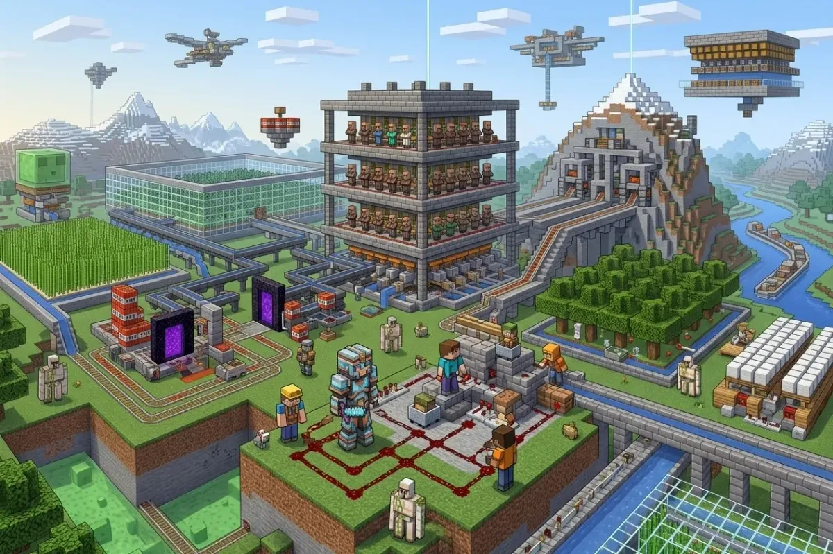 Technical Minecraft illustration