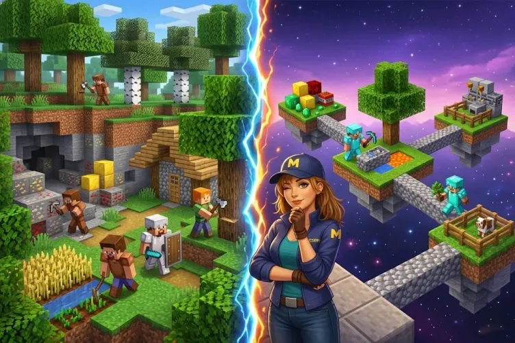 Виживання проти Скайблоку Minecraft 2026: Порівняльний посібник.